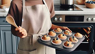 Una persona haciendo muffins